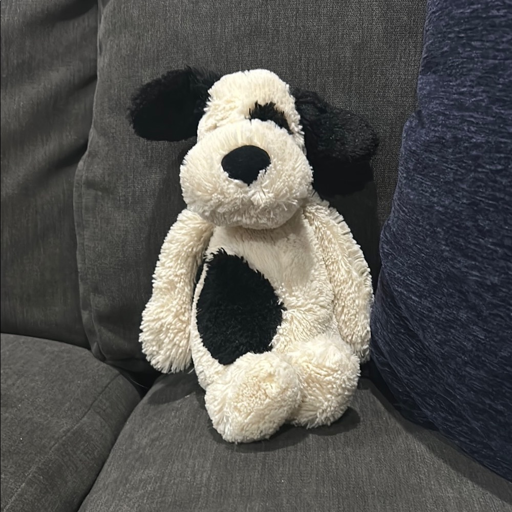 Plush Dog Toy - Black and Cream